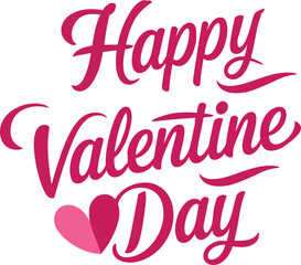 Typography Happy Valentine Day template background Vector illustration