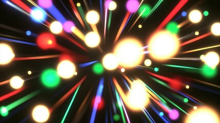 Fototapeta premium Bright Christmas Star Glow in Colorful Night Sky Vector Illustration