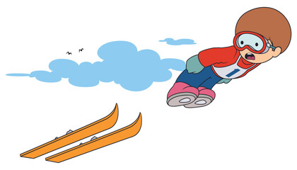 Boy's failure skis winter.