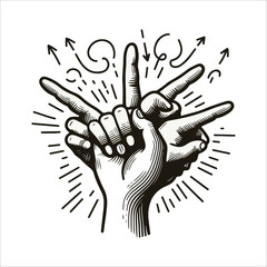 BEST HAND VECTOR  COLORFUL & SILHOUTTE