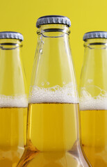 Detail of covered beer bottles - vertical format