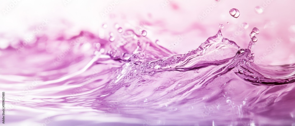 Poster an enchanting and visually captivating image of water in a beautiful soft pink hue, artistically tra