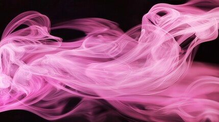 Fototapeta premium Colorful Smoke Wave Pattern with Light and Flowing Shapes on Black Background