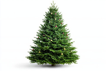 Fototapeta premium Beautifully decorated Christmas tree with colorful ornaments and lights, perfect for festive celebrations and holiday spirit