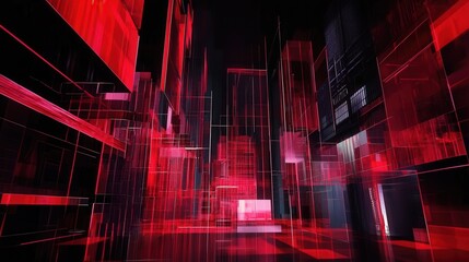 Naklejka premium Futuristic Red Light Wave Design Illustration with Glowing Texture and Pattern for Digital Art Wallpaper