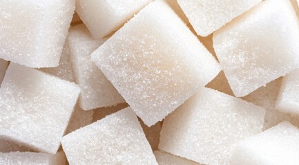 Close-up of white sugar cubes