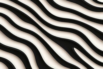 abstract black and white wavy lines pattern