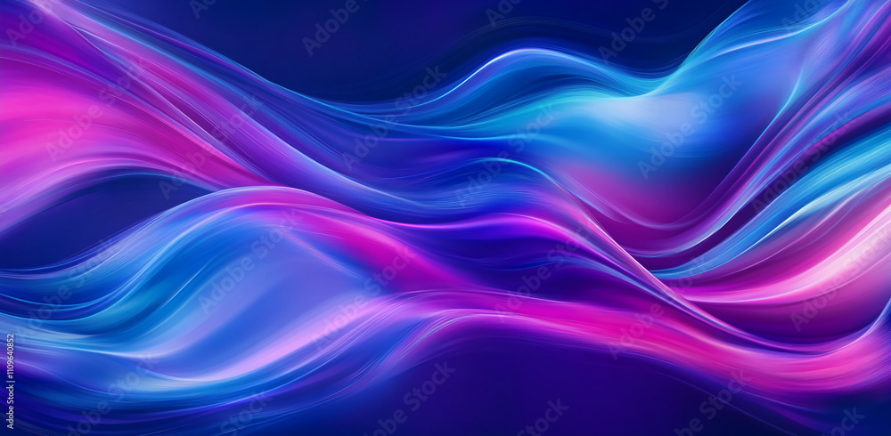Poster vibrant waves of color blend seamlessly in a mesmerizing abstract background