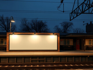 Blank board mock up old bus station