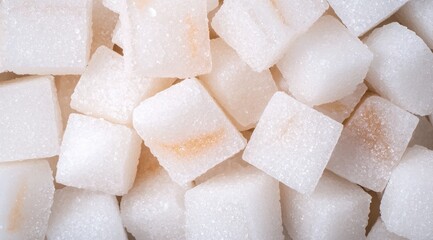 Pile of white sugar cubes