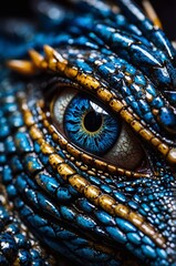 Fototapeta premium Close up of a blue dragon's eye 