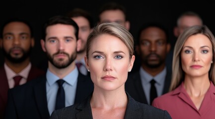 Obraz premium confident business team standing together