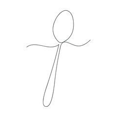 Spoon in one continuous line. One line drawing, minimalism. Vector illustration.