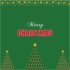 Christmas Greeting, Merry Christmas with Christmas Tree.