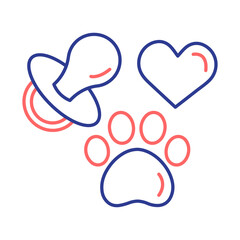 Kid Pet Friendly – Paw, Heart, and Pacifier Representing Safe and Comfortable Design Transparent PNG