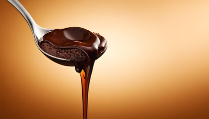 Swirling, molten chocolate with rich texture and shine.