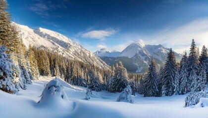 Fototapeta premium winter in mountains an amazing winter scenery with a lot of snow