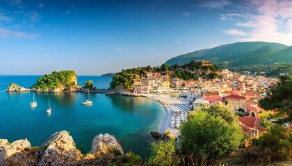 Fototapeta premium parga is a town located in the northwestern part of the regional unit of preveza in epirus greece parga lies on the ionian coast
