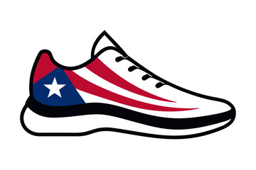 Vector Line Art of Sports Shoe Template 