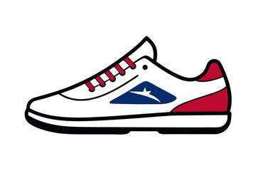 Vector Line Art of Sports Shoe Template 