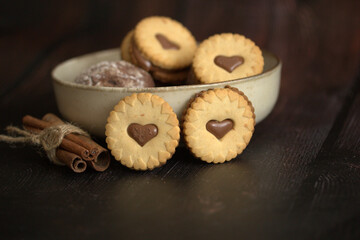 tasty chocolate cookies on a table