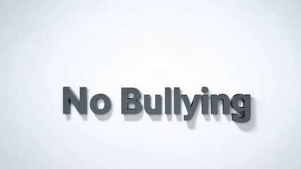 The image is a white background with the words "No Bullin" written in black. The words are in a bold font and are surrounded by a gray border. Scene is serious and assertive