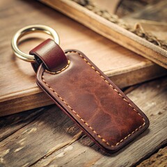 leather Keychain mockup