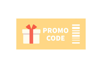 Gift voucher coupon icon. Promo code coupon. Business, sale, discount, special offer, promotion, redeem concepts. Flat vector design isolated illustration.