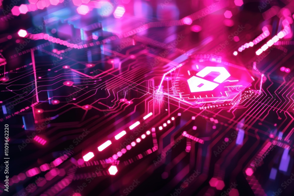 Aufkleber abstract digital circuit design with a focus on security and technology.