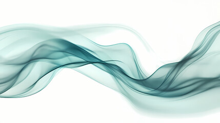 Obraz premium Close up horizontal abstract illustration of shiny green smoke wave stream flowing. Plasma. Illustration