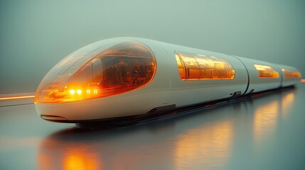 Fototapeta premium 3D illustration of a modern bullet train.