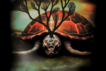 Surreal turtle.  Generative ai