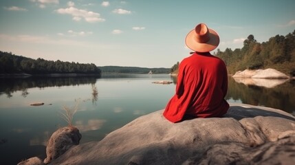 Solitude by the Lake: A Moment of Tranquility