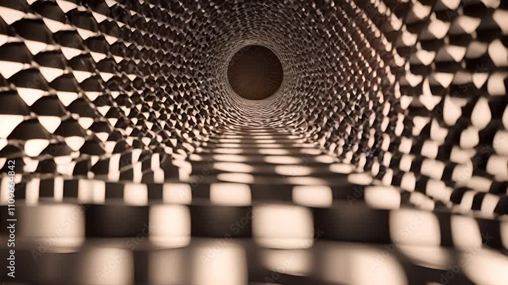 Poster 3d animation of a journey through a pulsating organic tunnel