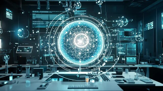 Advanced technology demonstrations in a high-tech laboratory setting showcasing futuristic concepts and innovations