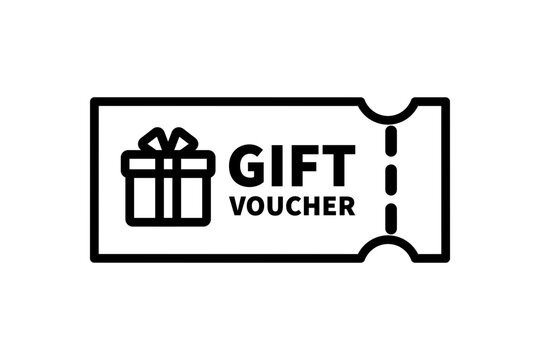 Gift voucher coupon icon. Promo code coupon. Business, sale, discount, special offer, promotion, redeem concepts. Outlined vector design isolated illustration.
