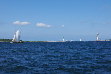 Segelboote bei der Segelregatta bei der Kieler in der Kieler Förde
