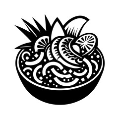 Fototapeta premium Simple Vector Icon of a Ceviche – Logo Design Illustration