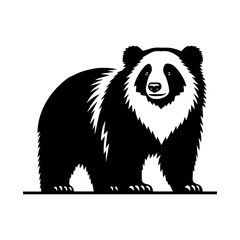 Obraz premium Simple Vector Icon of a Andean Bear – Logo Design Illustration