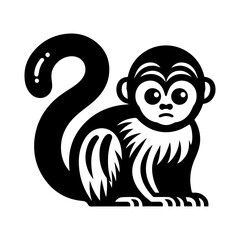 Obraz premium Simple Vector Icon of a Ecuadorian Squirrel Monkey – Logo Design Illustration