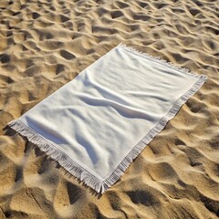 White beach towel blank mockup