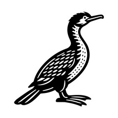Obraz premium Simple Vector Icon of a Flightless Cormorant – Logo Design Illustration