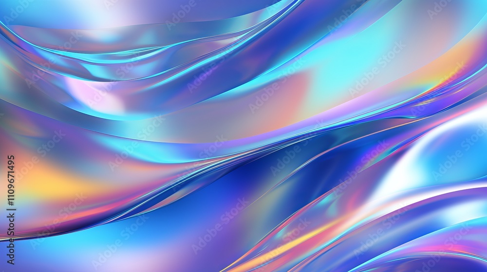 Poster shimmering waves of color dance in a tranquil abstract arrangement. generative ai