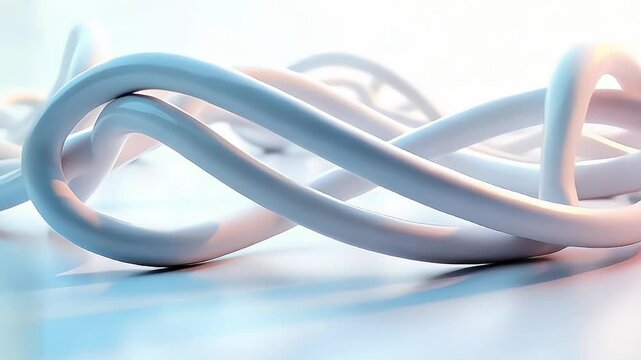 Abstract background of intertwined 3D bundles and pipes, colorful animation