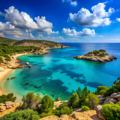 Fototapeta premium turquoise bay on the akamas peninsula