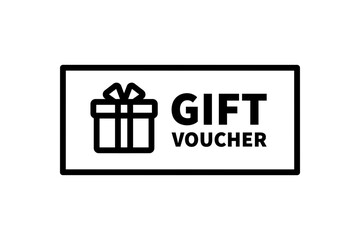 Gift voucher coupon icon. Promo code coupon. Business, sale, discount, special offer, promotion, redeem concepts. Outlined vector design isolated illustration.