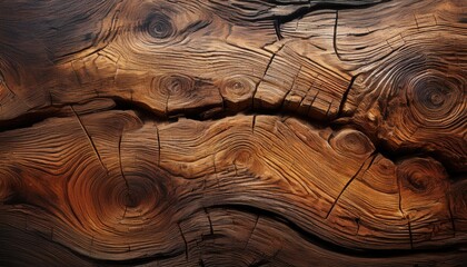 Naklejka premium Close-up macro shot of textured, brown burned wooden surface with visible grain patterns, perfect for natural design backgrounds