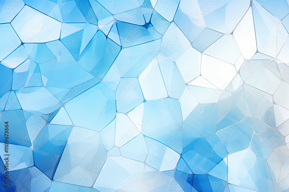 Poster intricate patterns of crystal blue hues creating a mesmerizing abstract art piece. generative ai