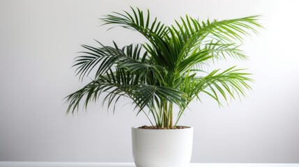 Obraz premium Serene Indoor Palm Plant in White Pot