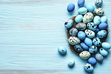 Happy easter, easter painted eggs